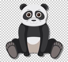 Ours panda mignon en style cartoon plat