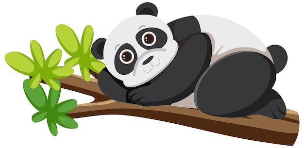 Vecteur gratuit ours panda mignon en style cartoon plat