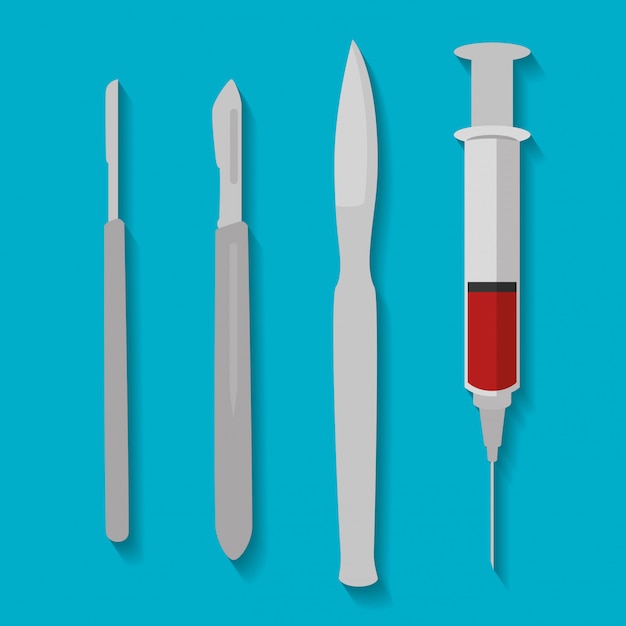 Vecteur gratuit outils de chirurgie