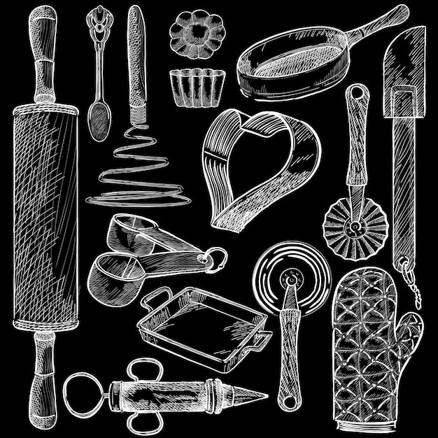 Vecteur gratuit outils de cuisson