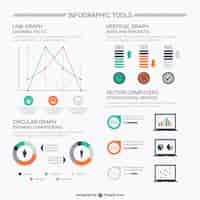 Vecteur gratuit outils infographiques informatique