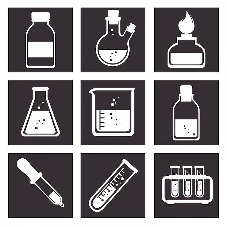 Vecteur gratuit outils de laboratoire tube design d'icônes