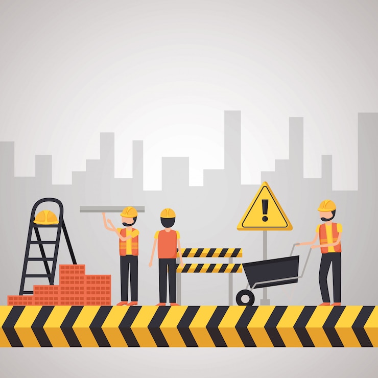Vecteur gratuit ouvrier de construction