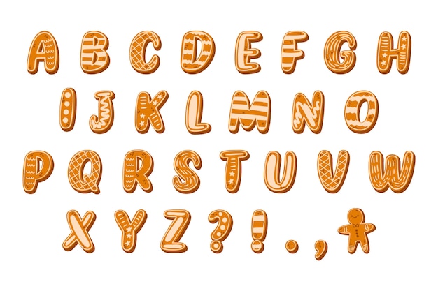 Pack d'alphabet de Noël en pain d'épice