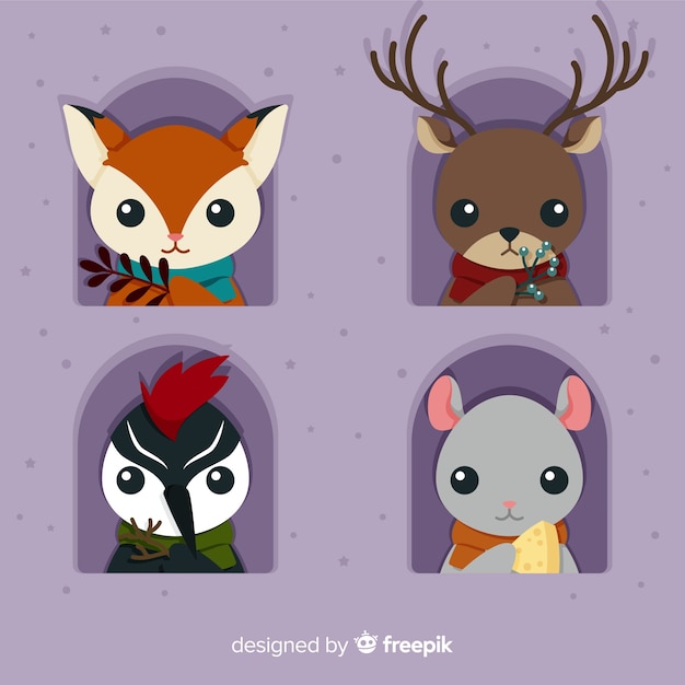 Pack D'animaux Mignons D'hiver