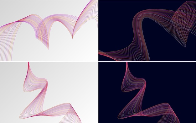 Vecteur gratuit pack d'arrière-plan vectoriel abstrait de courbe d'onde moderne pour un design épuré et minimaliste