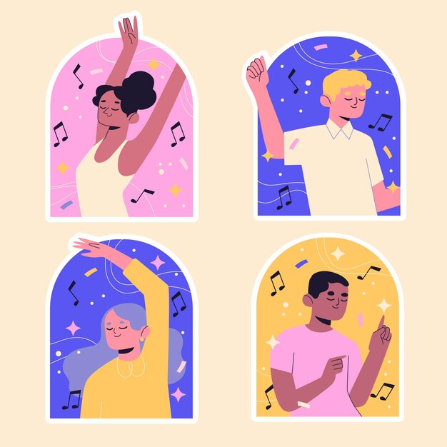 Pack d'autocollants de danse naïve