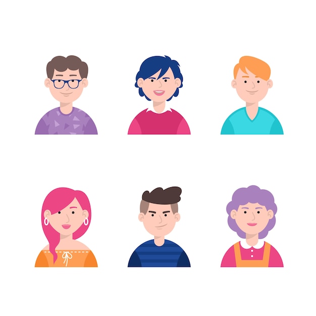 Vecteur gratuit pack d'avatars de personnes