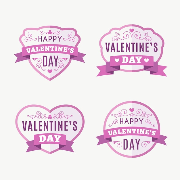 Pack de badges plats pour la Saint-Valentin