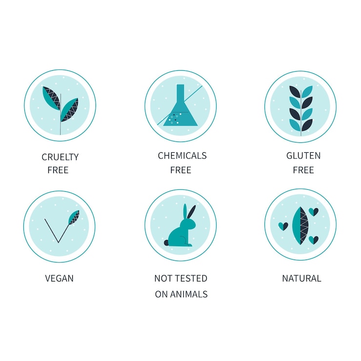 Vecteur gratuit pack de badges sans cruauté au design plat
