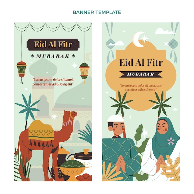 Pack De Bannières Verticales Plates Eid Al-fitr