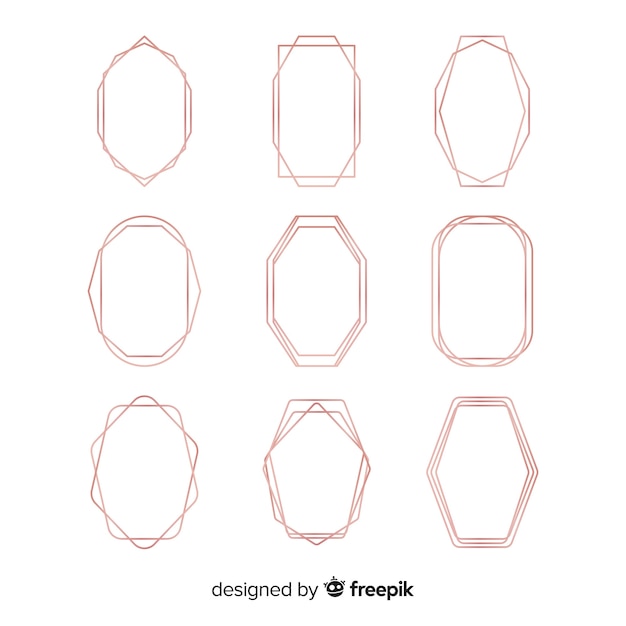 Pack cadre cadre en or rose brillant