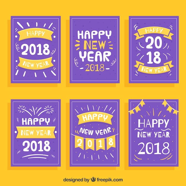 Pack De Cartes De Fête De Nouvel An