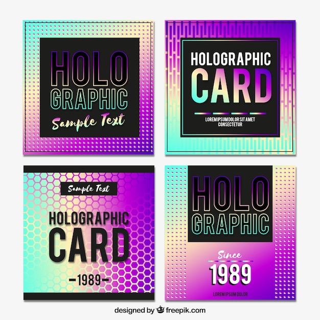 Pack De Cartes Holographiques Modernes