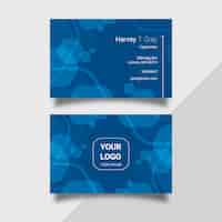 Vecteur gratuit pack de cartes de visite abstrait modèle bleu classique