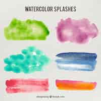 Vecteur gratuit pack couleur spash six d'eau