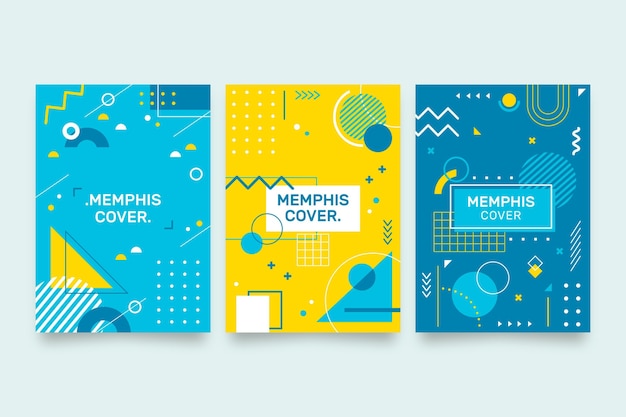 Pack De Couverture De Conception De Formes Géométriques Memphis