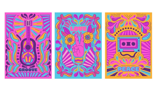 Pack de couvertures de musique psychédélique