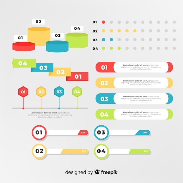 Pack D'éléments Infographiques Plats