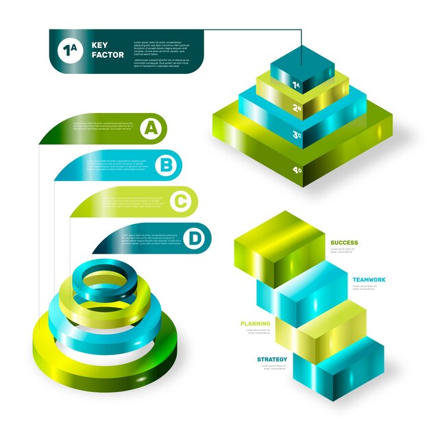 Pack d'éléments infographiques réalistes