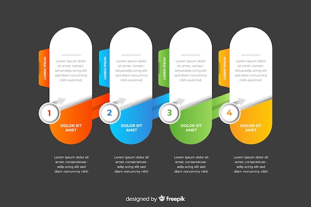 Vecteur gratuit pack d'étapes infographiques colorées