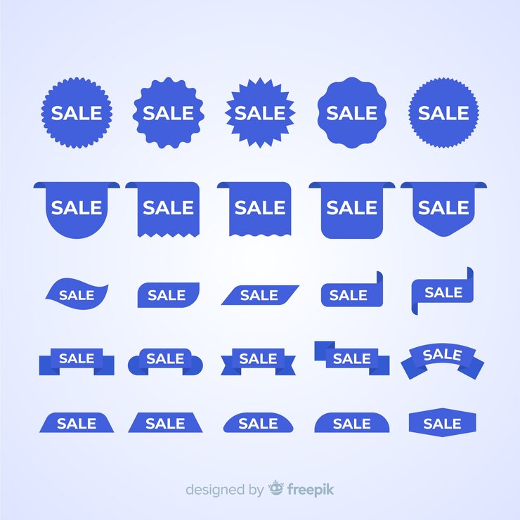Vecteur gratuit pack d'étiquettes bleues