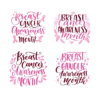 Pack d'étiquettes du mois de sensibilisation au cancer du sein