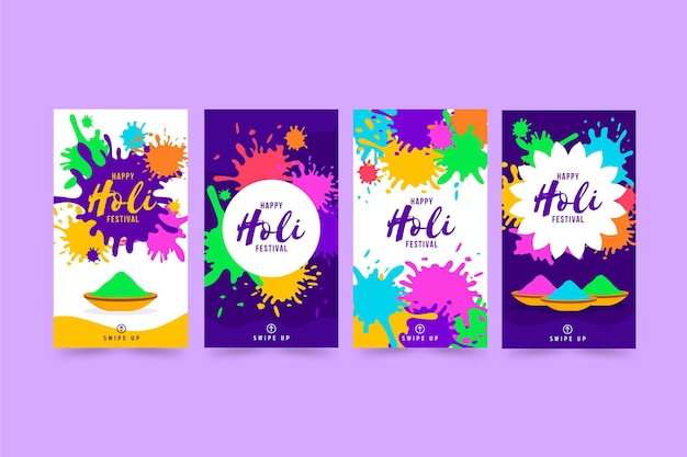 Pack D'histoires Instagram Flat Holi Festival