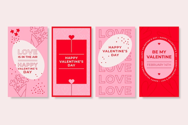 Pack d'histoires sur les réseaux sociaux pour la Saint-Valentin
