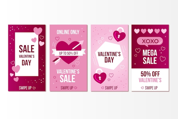 Pack D'histoires De Vente De La Saint-valentin