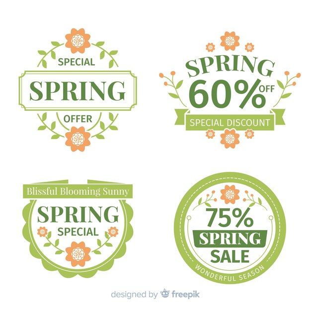 Pack D'insignes De Vente De Printemps Plat