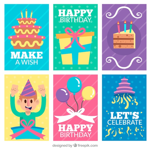 Pack De Jolies Cartes D'anniversaire