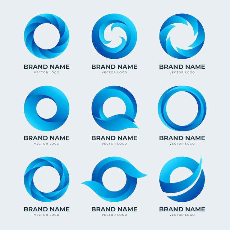 Vecteur gratuit pack de logo dégradé o