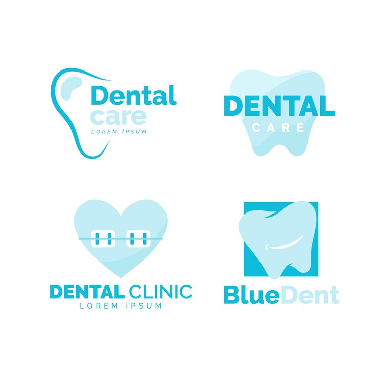 Vecteur gratuit pack de logo dentaire design plat