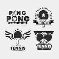 Vecteur gratuit pack logo tennis de table