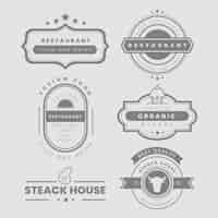 Vecteur gratuit pack logo vintage restaurant
