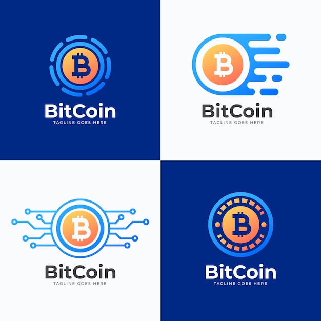 Vecteur gratuit pack de logos bitcoin dégradés