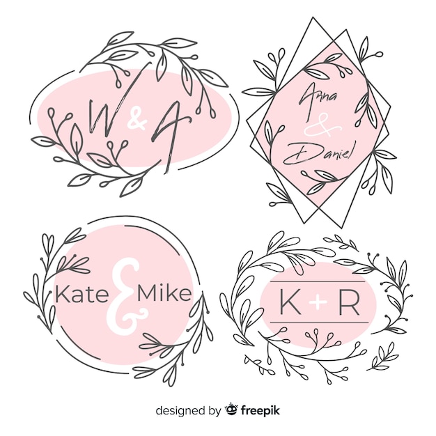 Pack De Logos De Monogramme De Mariage