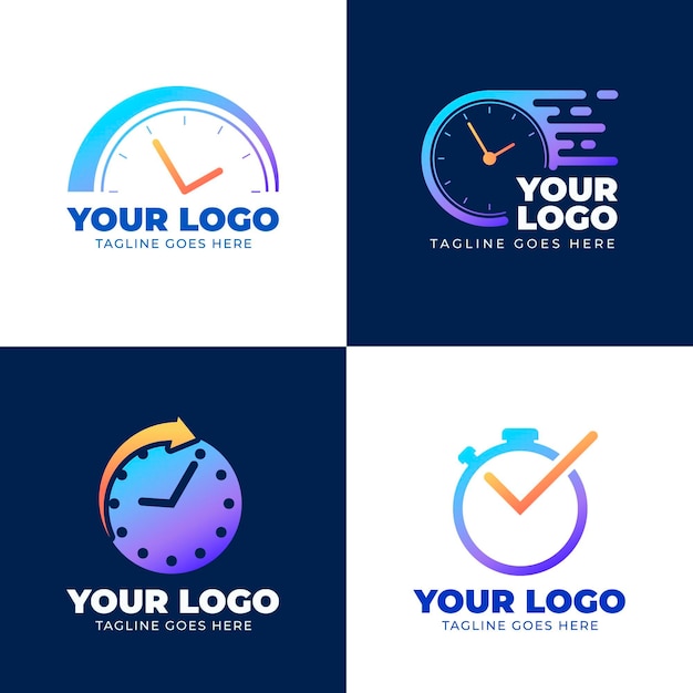 Vecteur gratuit pack de logos de montre dégradé