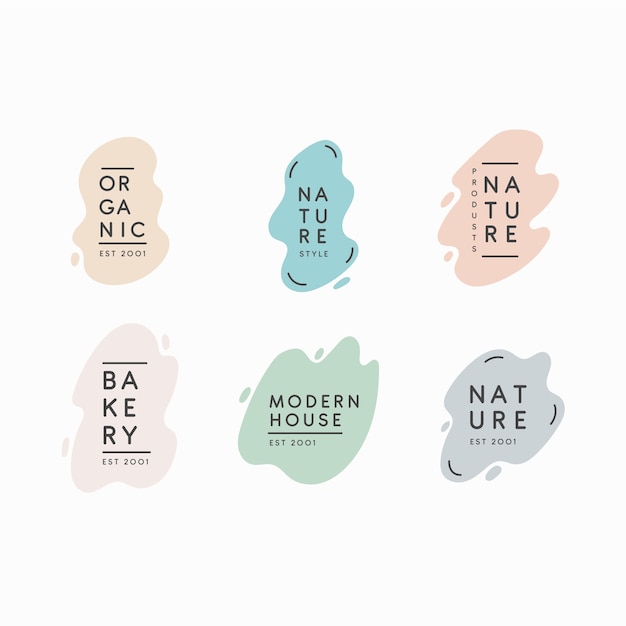 Vecteur gratuit pack de logos pastel minimal