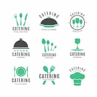 Vecteur gratuit pack de logos de restauration design plat