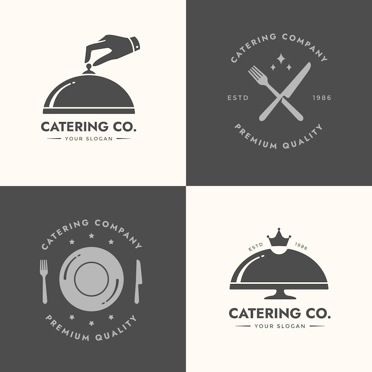 Vecteur gratuit pack de logos de restauration design plat