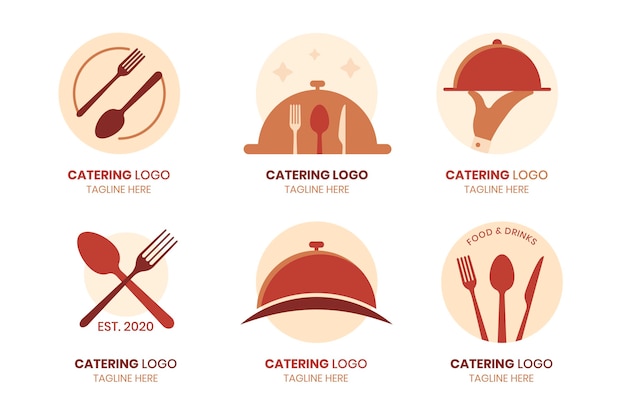 Vecteur gratuit pack de logos de restauration design plat