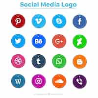 Vecteur gratuit pack de logos sociaux