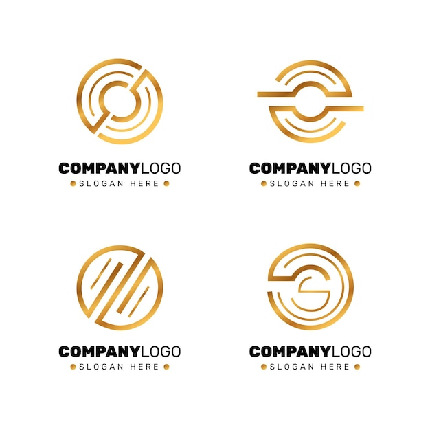 Vecteur gratuit pack de modèles de logo design plat o