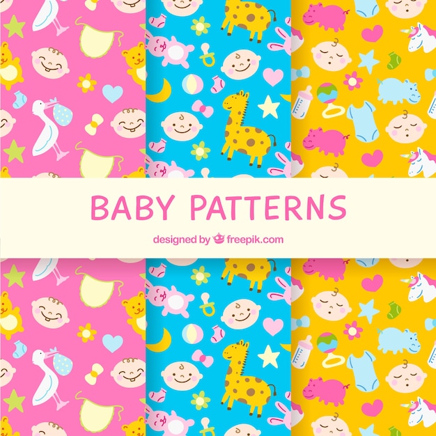 Pack de motifs de bébé colorés
