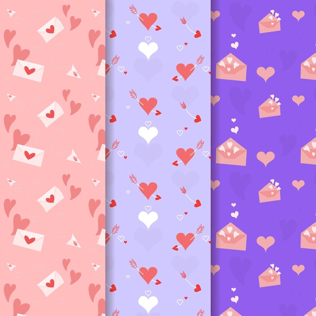 Pack de motifs de coeur mignon dessinés à la main