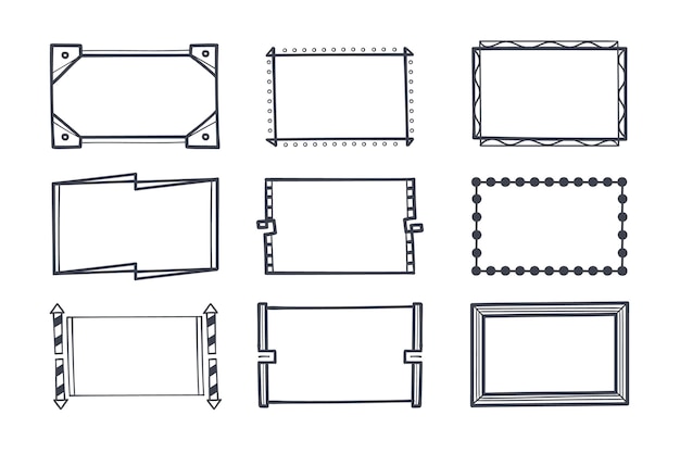 Pack d'ornement de cadre Doodle