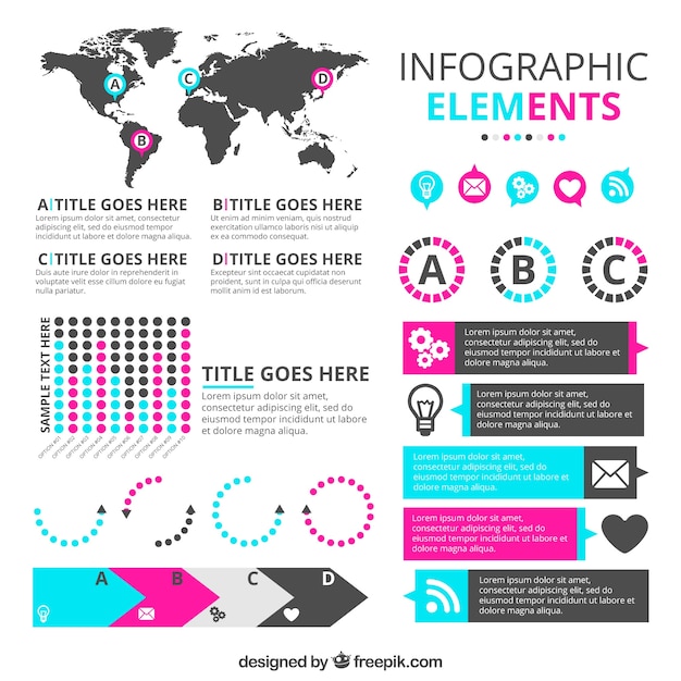 Vecteur gratuit pack professionnel d'éléments infographiques