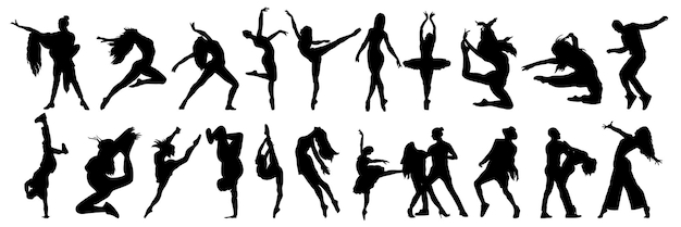 Pack de silhouettes de danse de silhouettes de danseurs